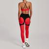 Patchwork-Farbe High-Waist Yoga & Laufen Zweiteiler