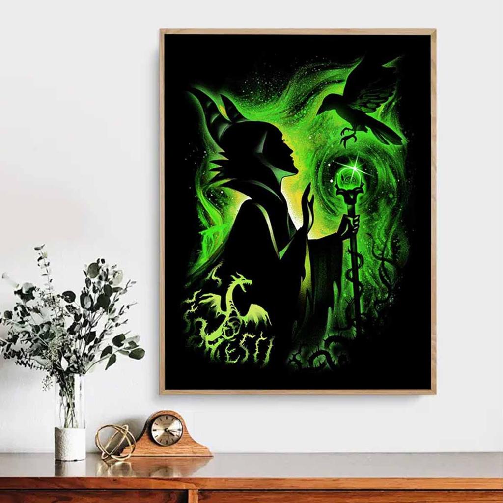 Full Round Diamond Painting The Green Crow Art Rhinestone Picture Mosaic DIY 5D Cross Stitch Embroidery Home Decoration