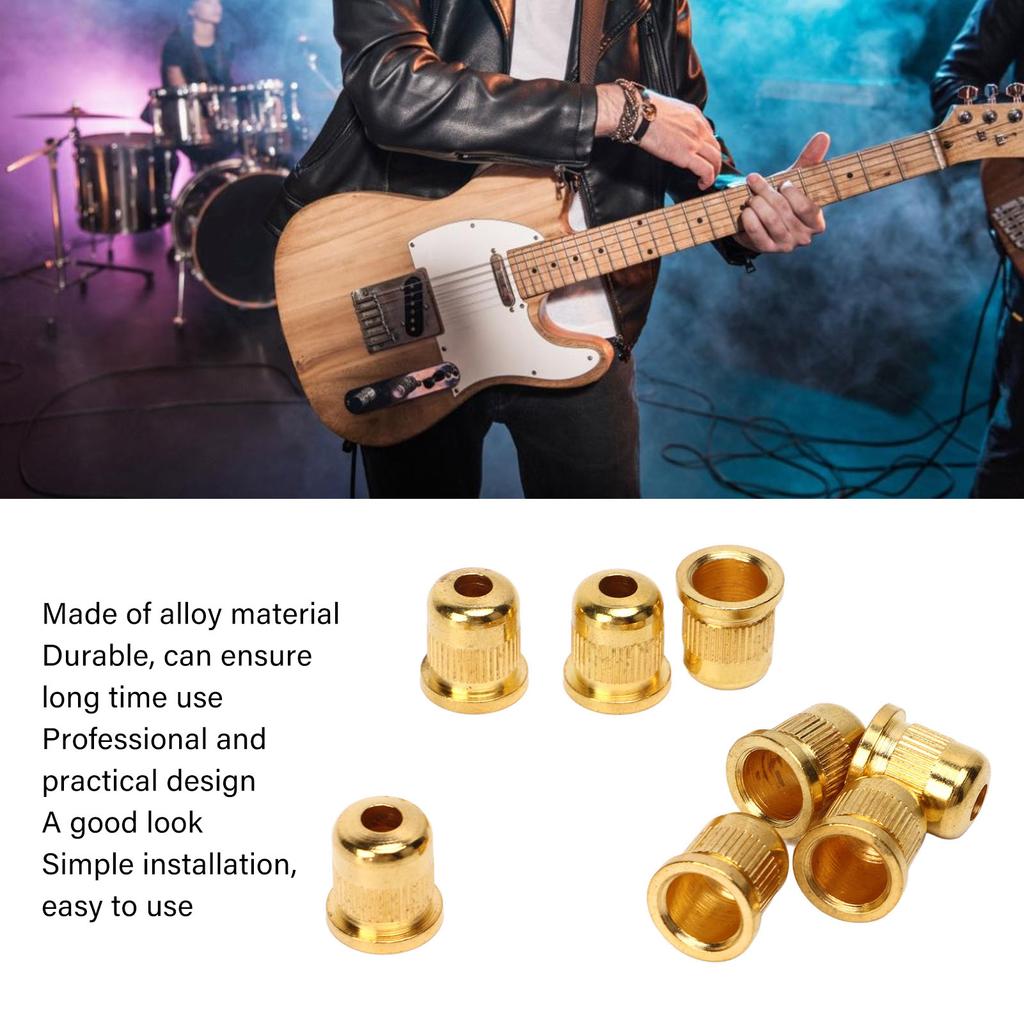 8PCS Guitar String Ferrule Alloy Compact Bass Through Body Buckle for Replacement