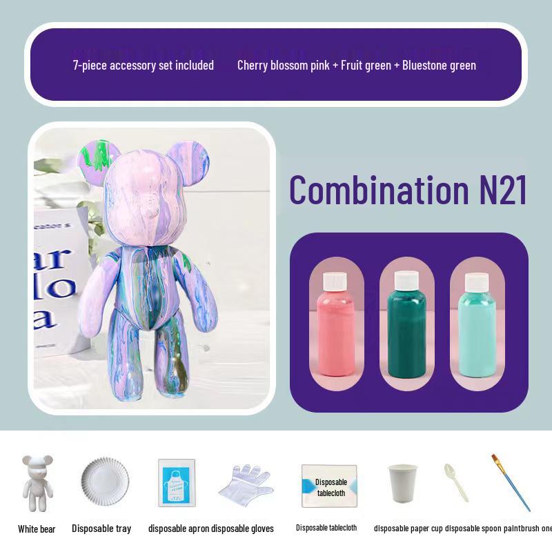 Children's DIY Fluid Bear Vinyl Doll Painting Set