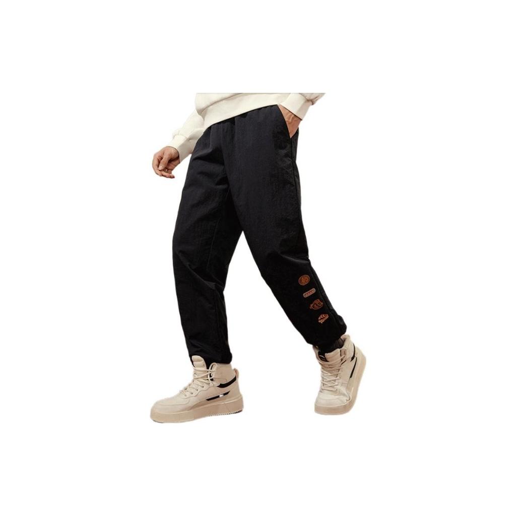 Anta Life Series Prosperous Tiger Casual Solid Color Jogger Pants Men Bottoms Black 952218542-1