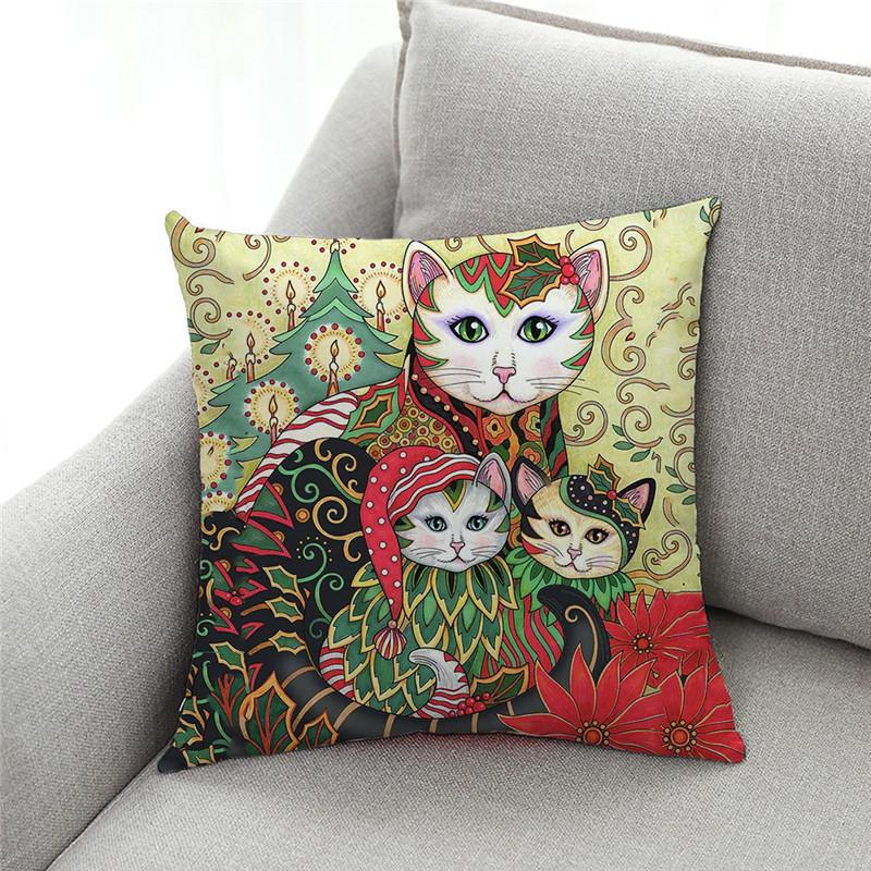Federa per cuscino con stampa di gatti vintage, per soggiorno, divano, camera da letto, decorazione