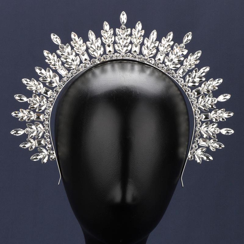 European Rhinestone Water Drop Bridal Crown