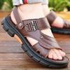 Men's Sandals Summer New Cool Slippers Men's Cowhide Thick-soled Non-slip Middle-aged Dual-purpose Beach Shoes