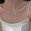 Simple Butterfly Double Layer Choker Necklace For Women Shiny  Butterfly Pendants Clavicle Chain Elegant Wedding Jewelry