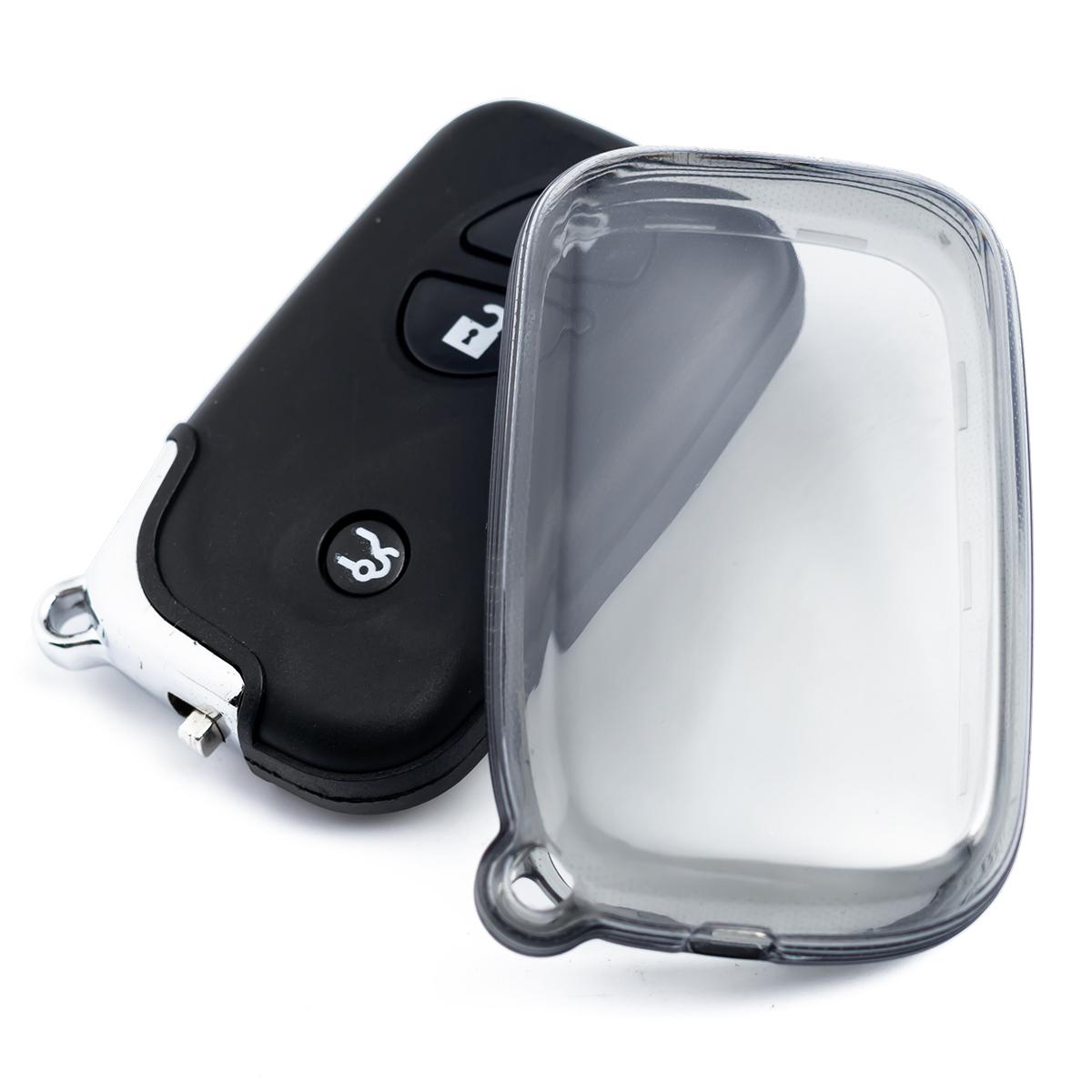 

Slim Car Key Fob Case Cover Keychain For Lexus GX460 CT200h RX350 RX450h LX570 IS250 IS350 ES350 HS250h LS460 Black Transparent