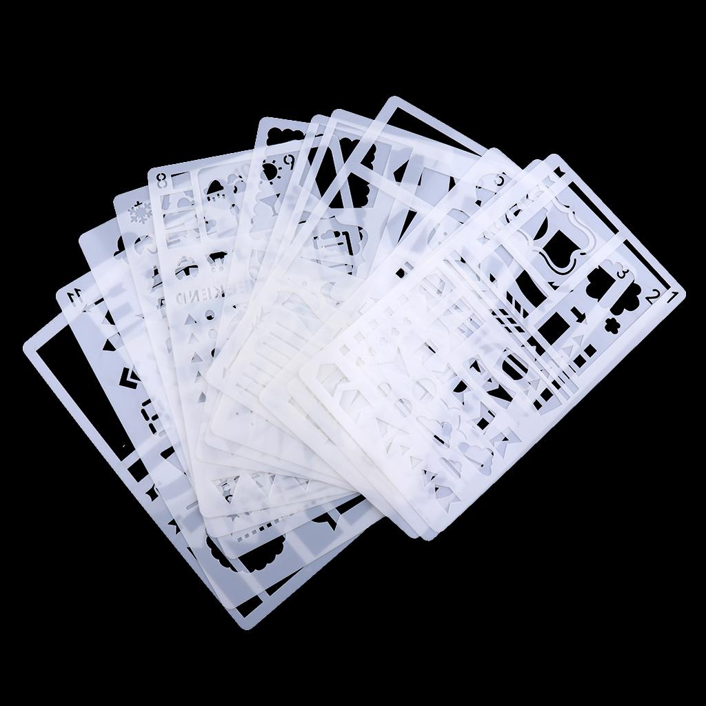 Planner Stencils Template Set Plastic Drawing Stencil Letters Journal Stencils for DIY Crafts and Scrapbooking Decoration
