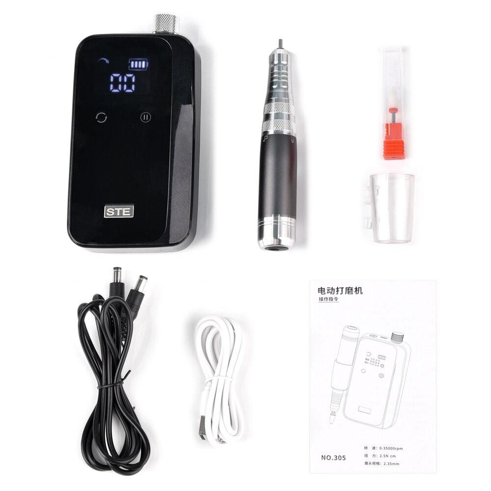 Mașină de găurit unghii 35000 rpm cu afișaj LCD HD reîncărcabilă pentru manichiură Mașină portabilă de frezat unghii
