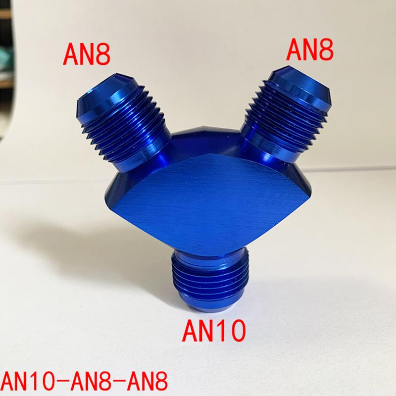 HQ Block Y Adapter Fittings Adaptor Tee Oil Pipe Joint Male Thread AN4 AN6 AN8 AN10 Aluminium Fuel Oil Hose Fitting Pipe Joint
