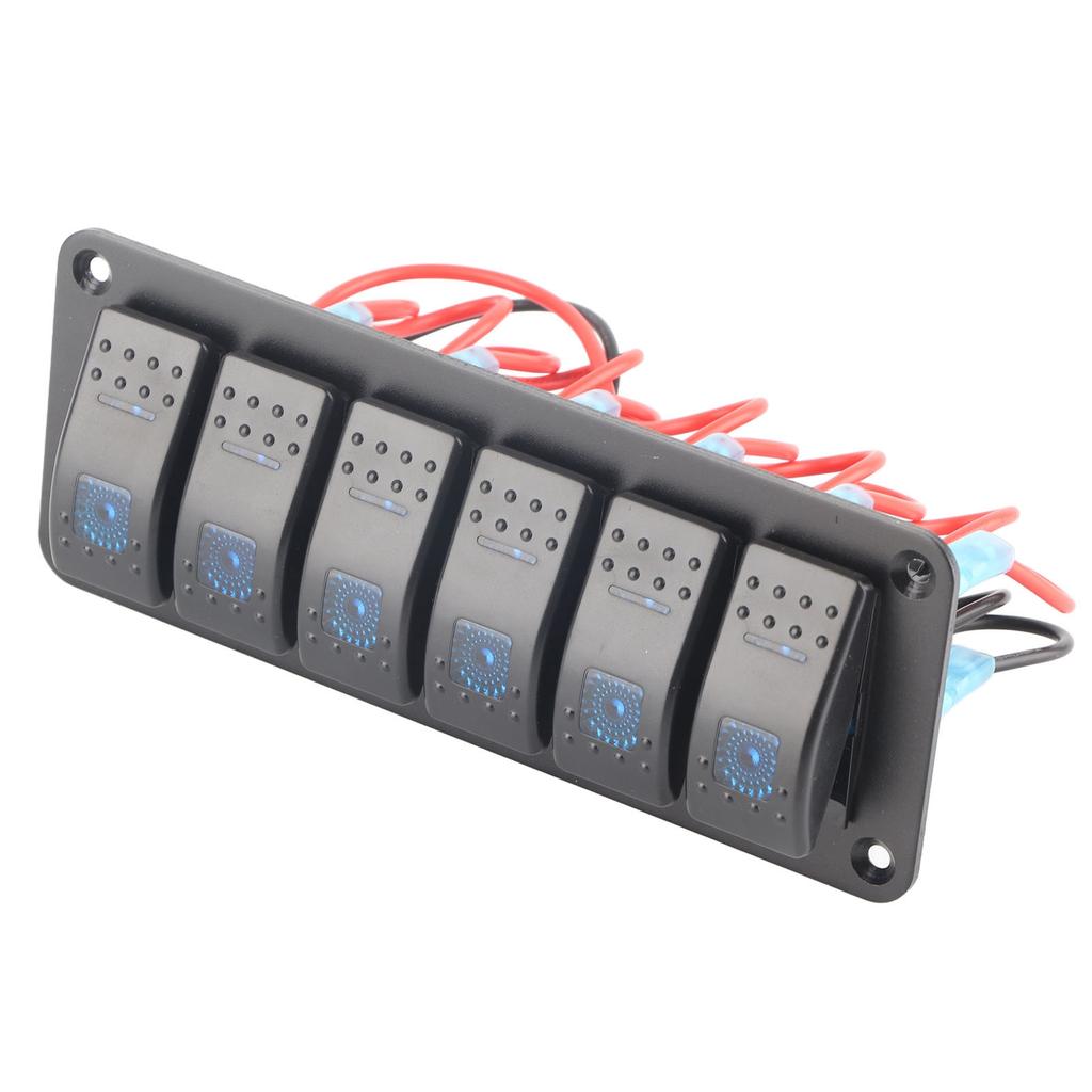 לוח מתגי רוקר 6 מצבים מואר LED מתג הפעלה/כיבוי עמיד למים הגנת מעגל למכונית קרוואן אוטובוס ימי סירה טרקטורון UTV