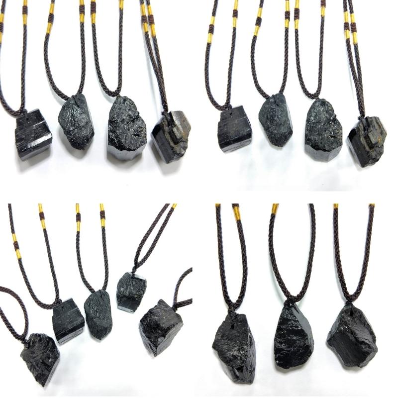 Κολιέ με Κρεμαστό Πέτρας Ακανόνιστου Σχήματος, Ανασυρόμενη Αλυσίδα, Κρεμαστό με Πέτρα Τουρμαλίνη, Κολιέ Τσόκερ, Μοναδική Μακριά Αλυσίδα για Πουλόβερ