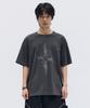MAISON MINED Cross Gun Graphic Half T Charcoal