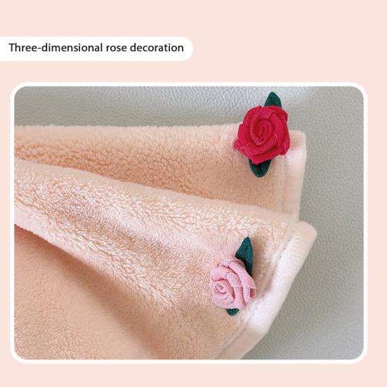 Rose Bouquet Hand Towel Hanging Hand Wipe Cloth Absorbent Decorative Hand Towel with Hanging Loop for Kitchen Bathroom