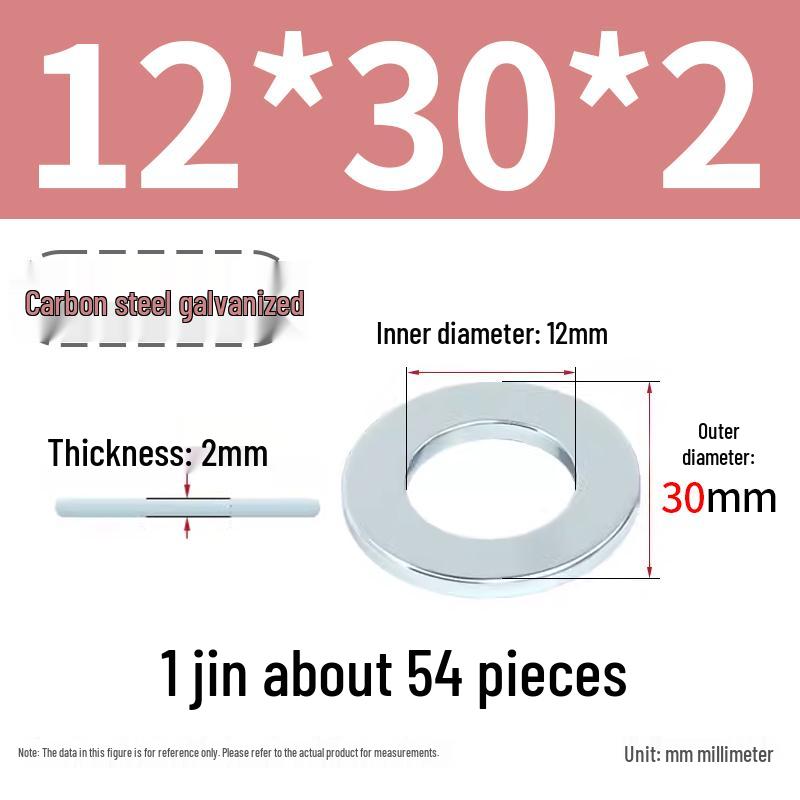 Oversized Thickened Galvanized Iron Flat Washer M2M3456810-M6