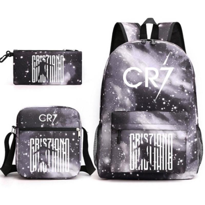 Fashionable Cr7c Teenager Backpack Set With Pen Bag Wholesale