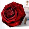 1pc Sturdy 8-Bone Auto Umbrella, Creative Red Rose Umbrella, Digital Printed, Foldable Umbrella for On-the-Go Outdoor Use