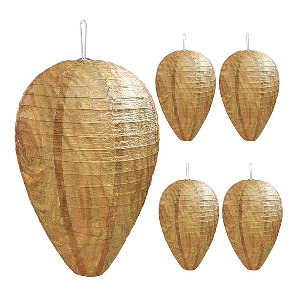 6er-Pack Wespennest-Lockvögel, hängende Wespenabwehr, Papierlaterne, Löschwespenlaterne, wasserdicht für Außenbereiche