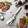 Stainless Steel Steak Clip - Heavy Duty Barbecue Tongs with Spatula, Multifunctional Grill Tool for Steak, Meat & BBQ Cooking