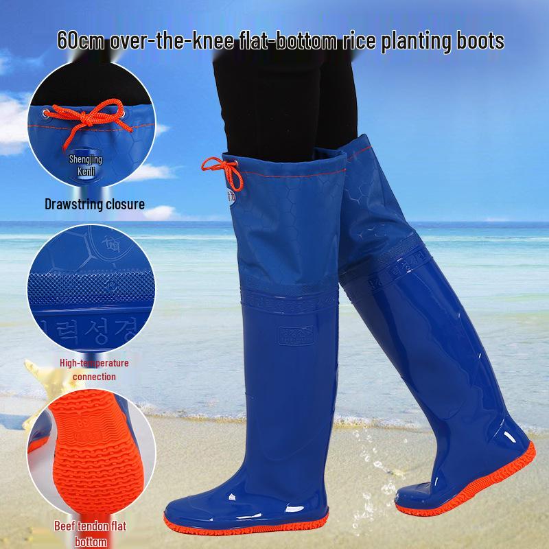 

Ultra High-Top Water-Resistant Fishing and Wading Boots for Men and Women - Non-Slip, Thickened Rubber Shoes Size 37