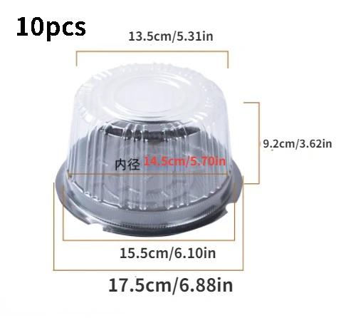 10pcs 8/6 Inch Transparent Cake Box Plastic Cake Boxes And Packaging Transparent Clear Cupcake Muffin Dome Holder Cases Wedding A