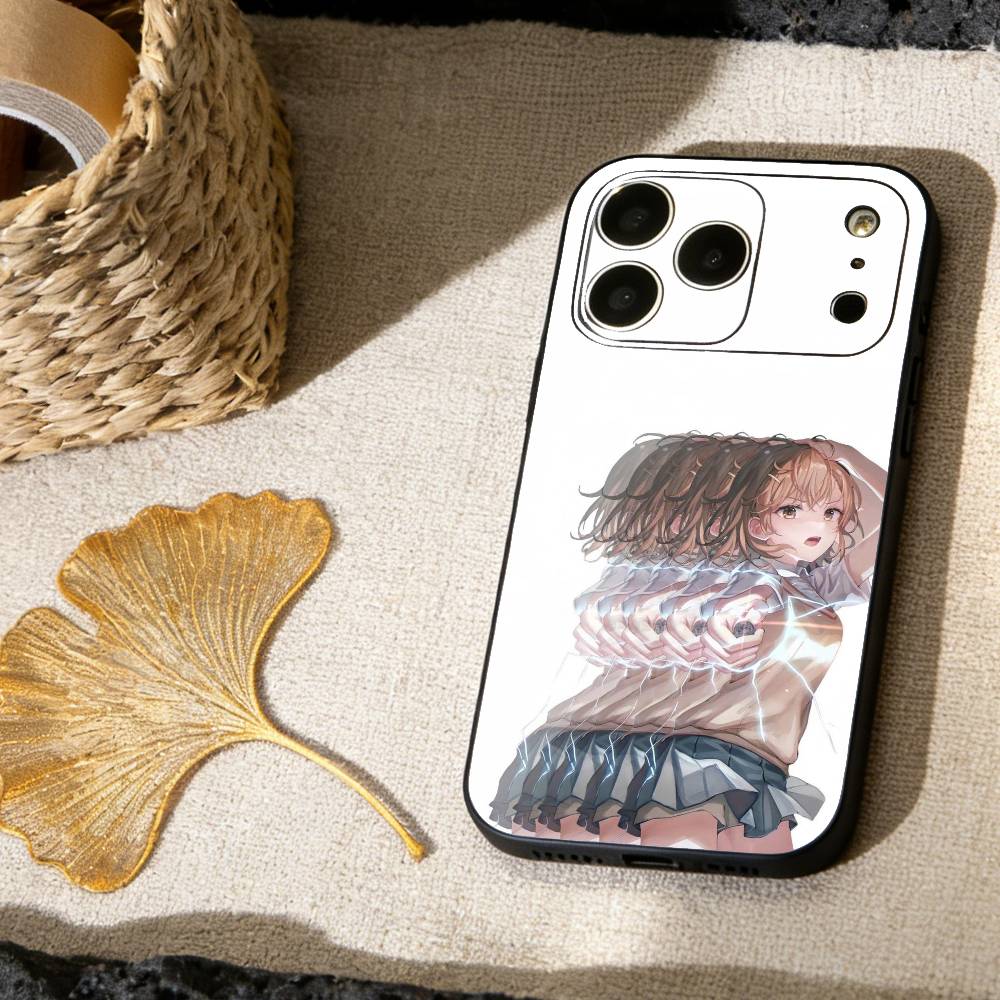M-Misaka Mikoto Phone Case For iPhone 17,16,15,14,13,12,11 X XR Plus,Soft Silicone Black Cover