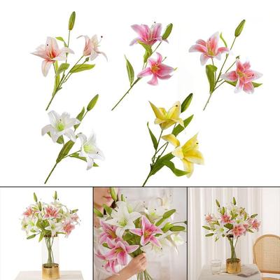 Simulierte Lilie, künstliche Blume, doppelköpfige Lilie, Heimdekoration