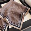 British style spring autumn winter men's and women's silk small square scarf plaid brown small silk scarf mulberry silk scarf