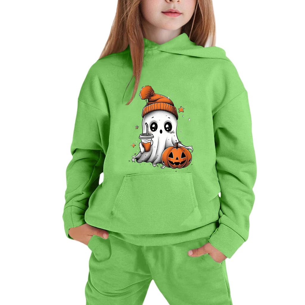 Kids Hoodie with Halloween Print - Long Sleeve Pullover Sweatshirt for Boys and Girls