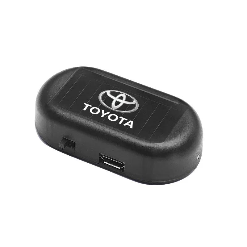 LED Solar Powered Fake Security Light Simulated Car Led Warning Light For Toyota Corolla Yaris Chr Auris RAV4 Camry Highlander