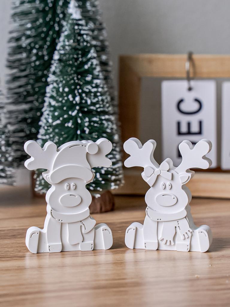 Christmas Reindeer Ornament Silicone Molds DIY Handmade Soap Scented Candle Elk Mold Gypsum Resin Craft Mould Home Decor Gifts