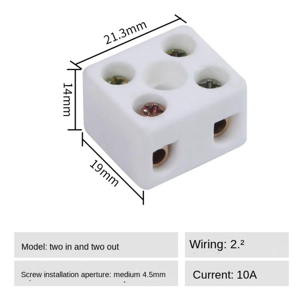 1 In 1 Out Ceramic Wiring Terminal Block High-temperature Resistant 2 In 2 Out Screw Wire Connector Terminals