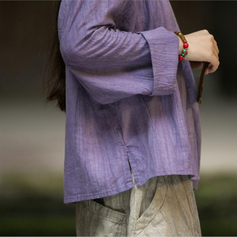 Johnature Women Vintage T-Shirts Long Sleeve Autumn Tie-dye O-Neck Women Loose T-Shirts