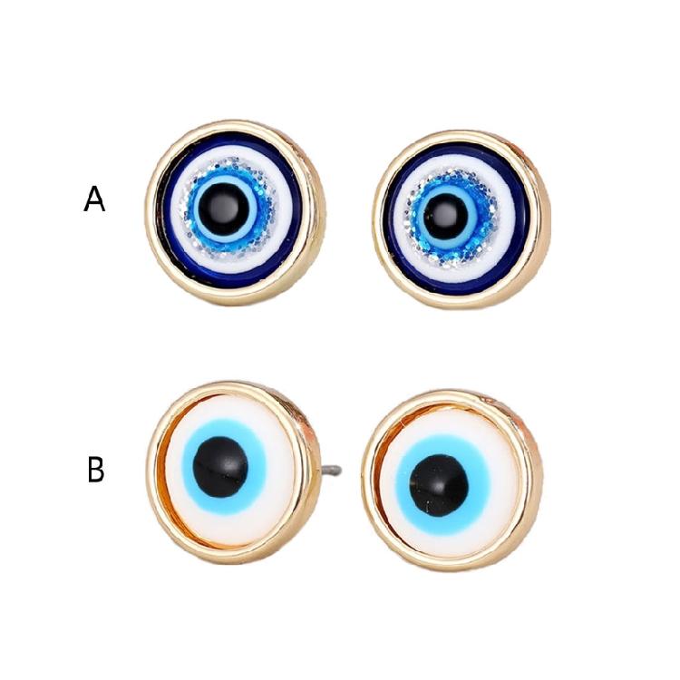 European American Turkey Devil's Eye Stud Earrings Retro Oil Drop Eye Earrings
