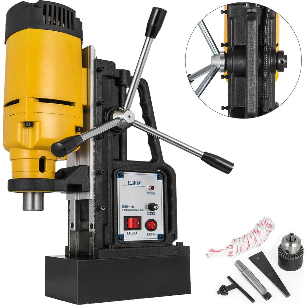 SucceBuy Magnetic Drill Press 980W 1100W 1200W Electric Bench Drilling Rig Machine Engineering Steel Structure MD40 MB23 BRM35