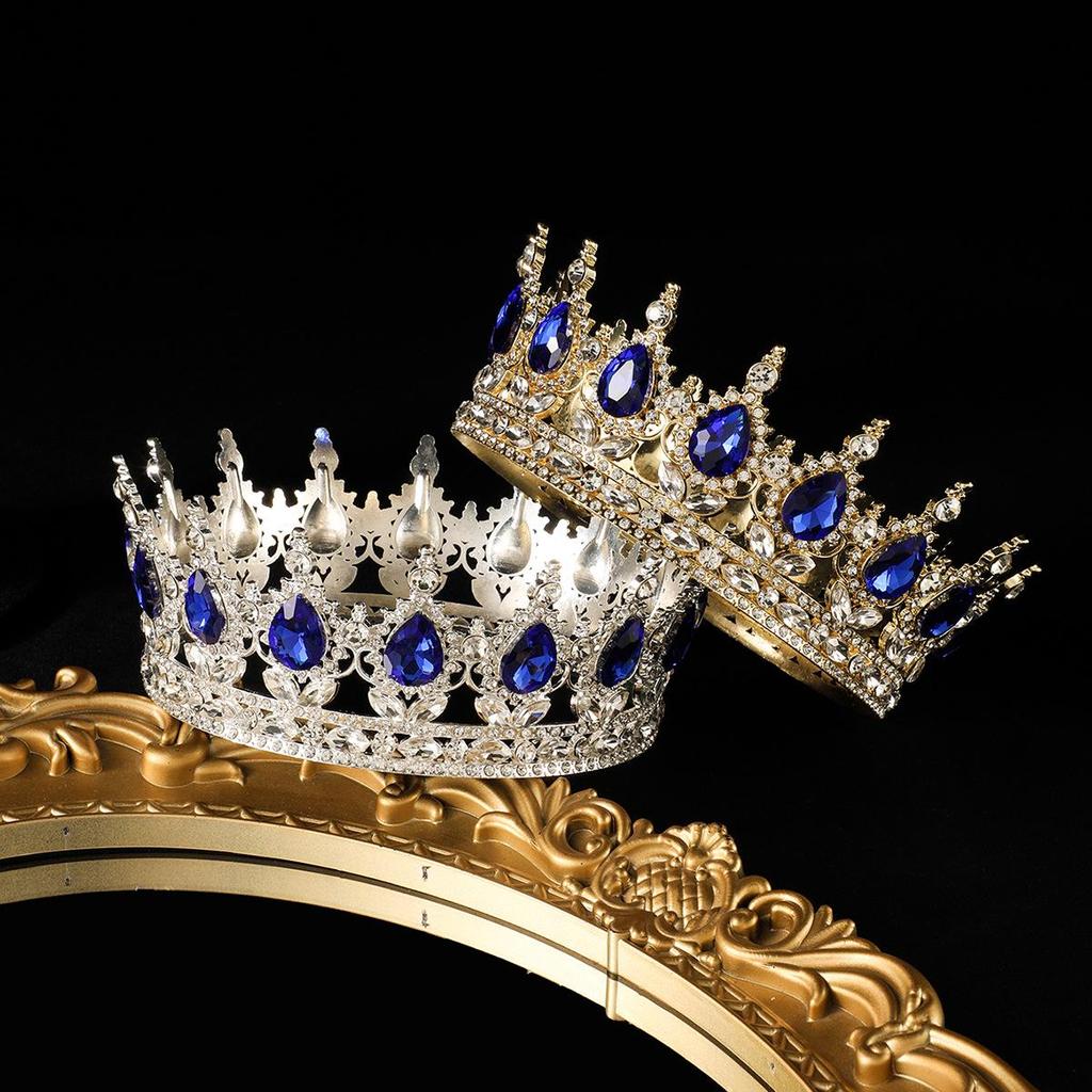 European-American Queen Crystal Alloy Round Crown Wedding Headdress