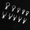320PCS Copper Ring Fork Terminals Kit Non-Insulated Electrical O/Y Type Brass Terminal Assortment Set Cable Wire Connector Crimp