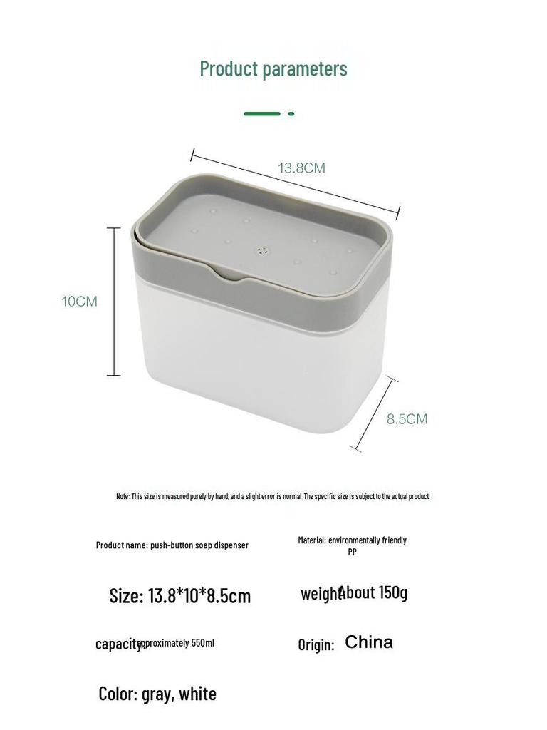 Automatic Press Soap Dispenser with Brush & Sponge for Easy Kitchen Cleaning