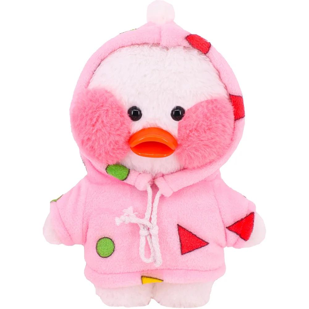 30Cm Cute Plush Doll'S Clothes Outfit Accessories For Cafe Lalafanfan Duck Clothes Doll Jumpsuit Color Match Hoodies Girl`S Gift