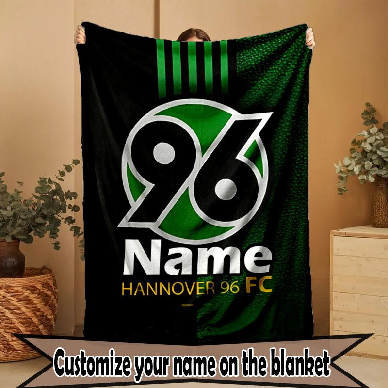 Custom Name Personalized Hannover 96 Football Print Blanket, Home Decor, Bedroom, Sofa, Camping, Couch, Gifts for Birthday Christmas