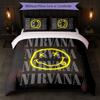 Set Biancheria da Letto 3 Pezzi Stampa Nirvana Copripiumino con Due Federe Biancheria da Letto Morbida per Camera da Letto Domestica