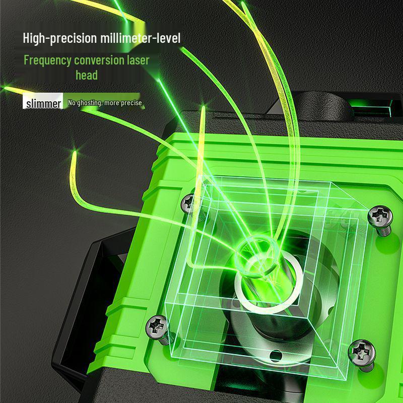 Green Light Laser 8/12/16 High-Precision Infrared Level for Walls/Floors