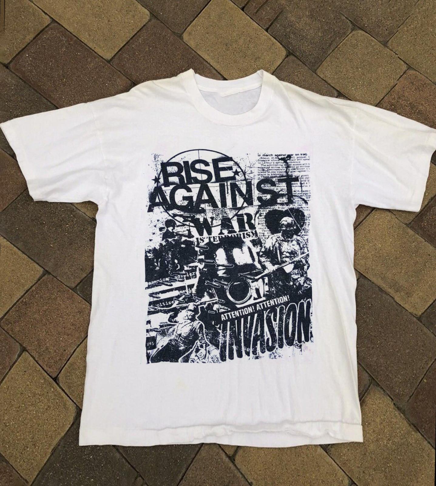 RISE AGAINST BLEACHED BAND Adult Tee Cotton Shirt RS242 XXL
