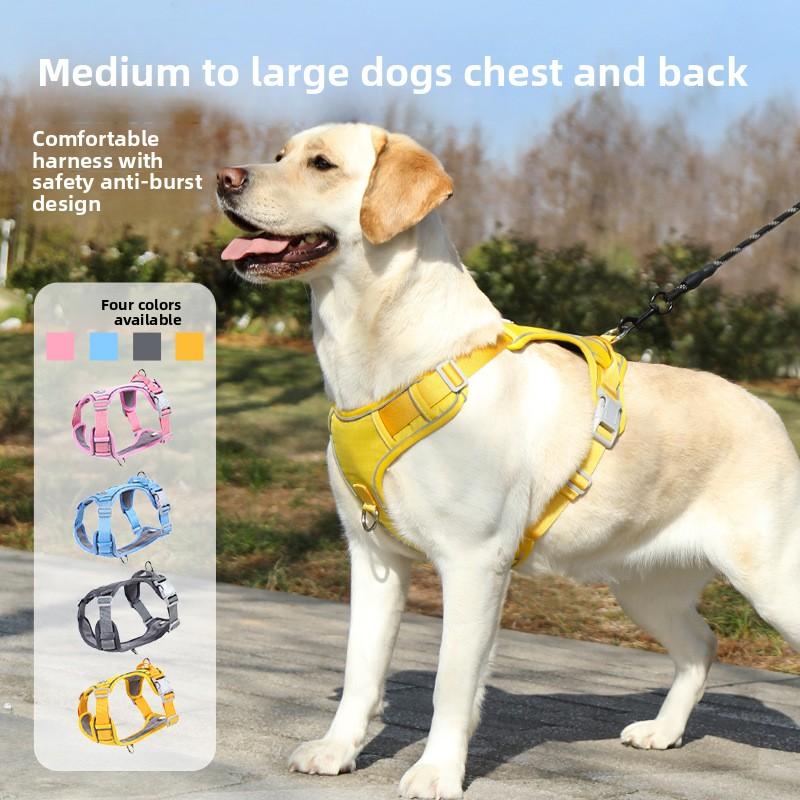Dog Leash Vest Type Dog Chest and Back Anti-explosion Impact Medium and Large Dog Reflective Chest and Back Strap Anti-escape Dog Leash