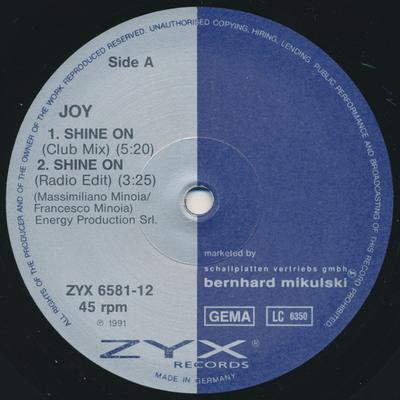12inch Record JOY GARRISON - Shine On ZYX658112 ZYX Records 1991 Germany Dance & Electronica Used