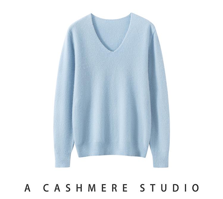 2026 New Autumn Winter Women's Pure Cashmere V-neck Sweater - Loose, Versatile Knitwear