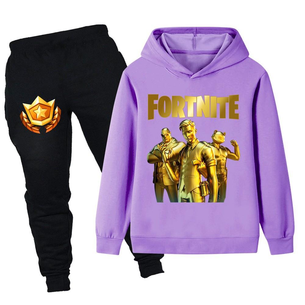 Cartoon print children's suit hoodie sweater suit PB083