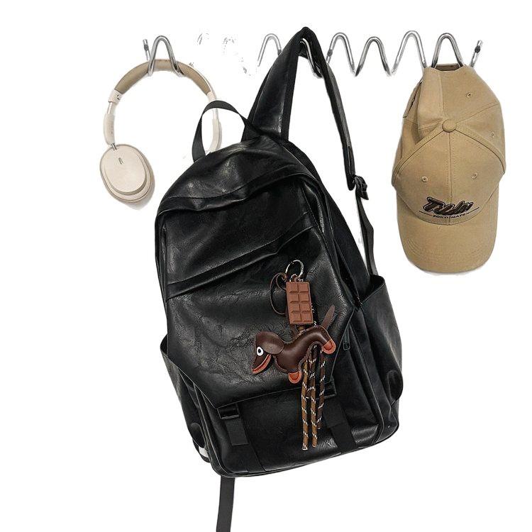 Schoolbag backpack women's new large-capacity pu leather backpack niche commuter female college student computer travel schoolbag leisure