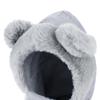 LONTG Winter Hat with Bear and Cute Faux Fur Hat with Fluffy Fur and Thick Furry Boa Animal Hat for Girls and Perfect for Fall and Gray Kids' Ears,