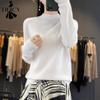 Women's Fashion Casual Fall Winter Solid Color Print Long Sleeve Half Turtleneck Sweaters