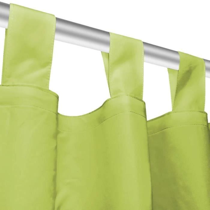 Rideau occultant - vidaXL - 140 x 175 cm - Vert pomme - 2 pcs - Micro-satin